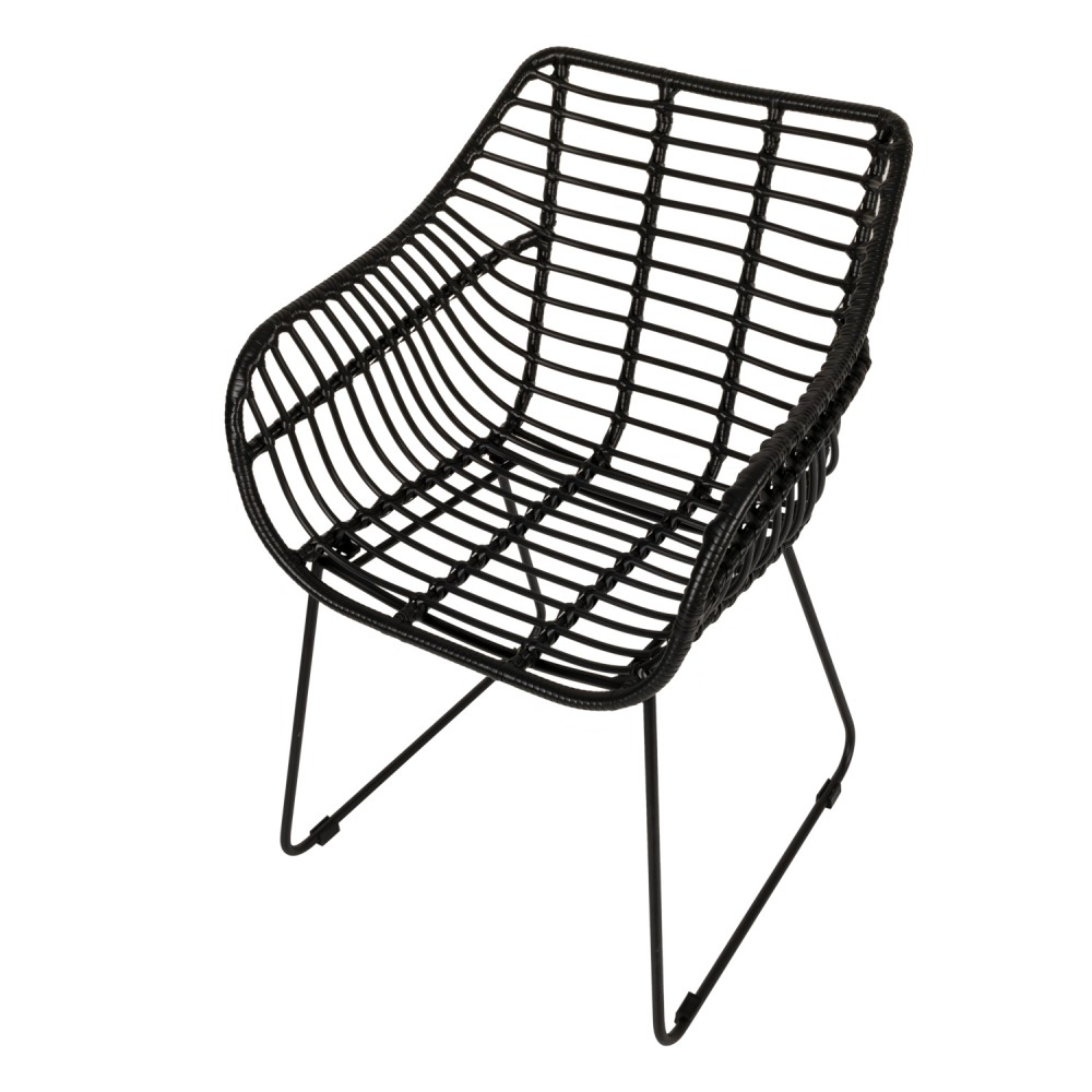 ArteLibre Πολυθρόνα Κήπου ArteLibre KALAMBO Μαύρο Αλουμίνιο/Rattan 56x57x81cm - 14840052 - inde.gr