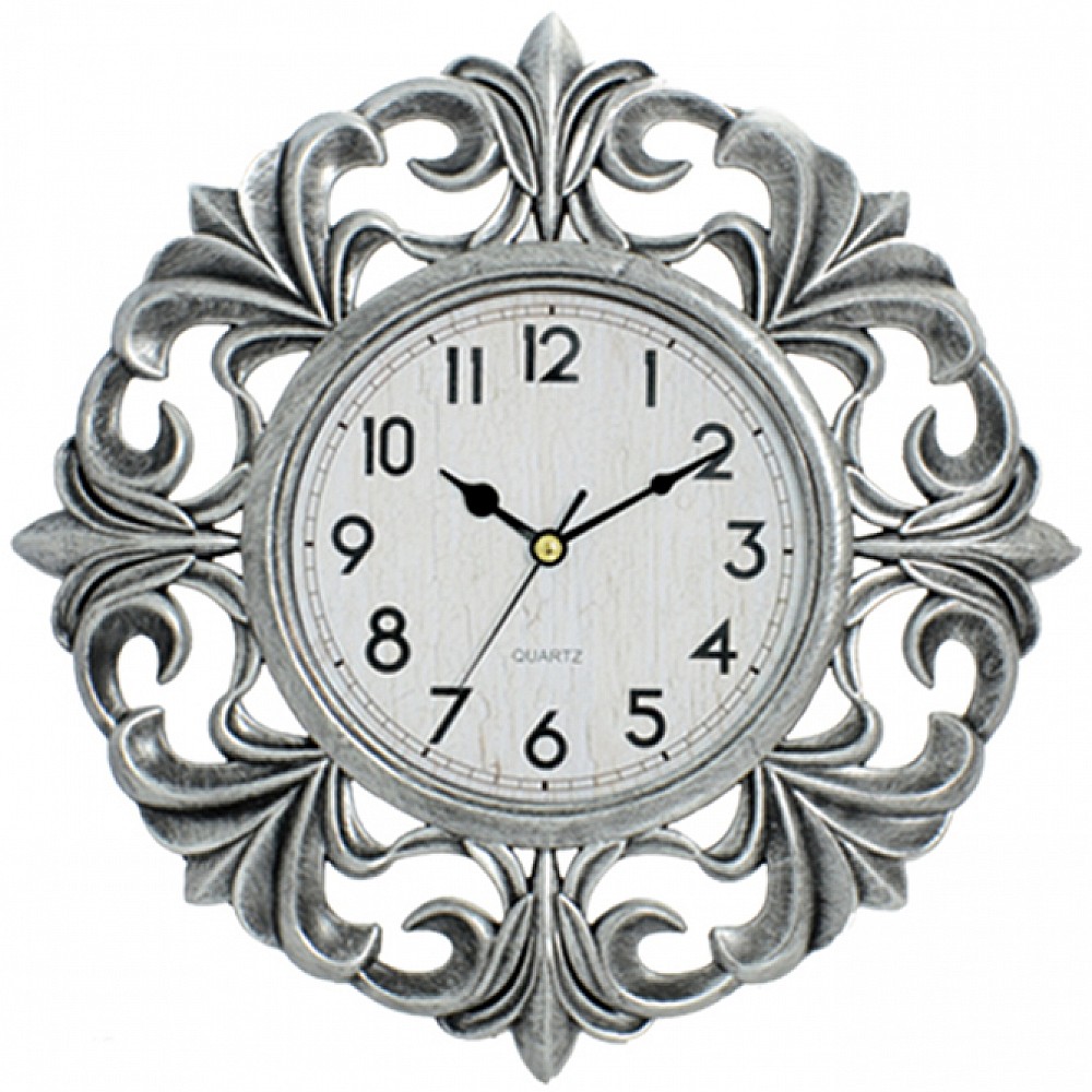 ArteLibre Ρολόι Τοίχου Ασημί Πλαστικό Φ40.6cm - inde.gr