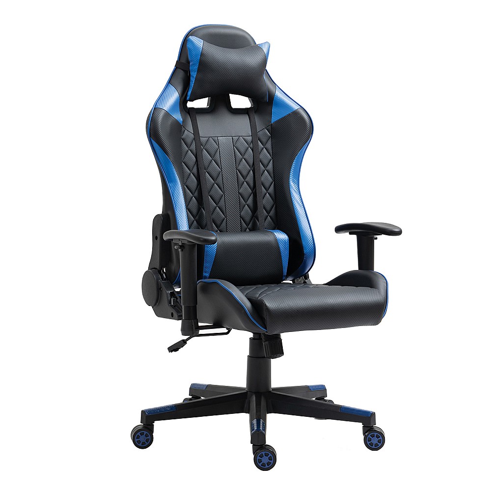 ArteLibre Καρέκλα Γραφείου Gaming ENNIS Μπλε/Μαύρο PVC 70x55x122-131cm - inde.gr