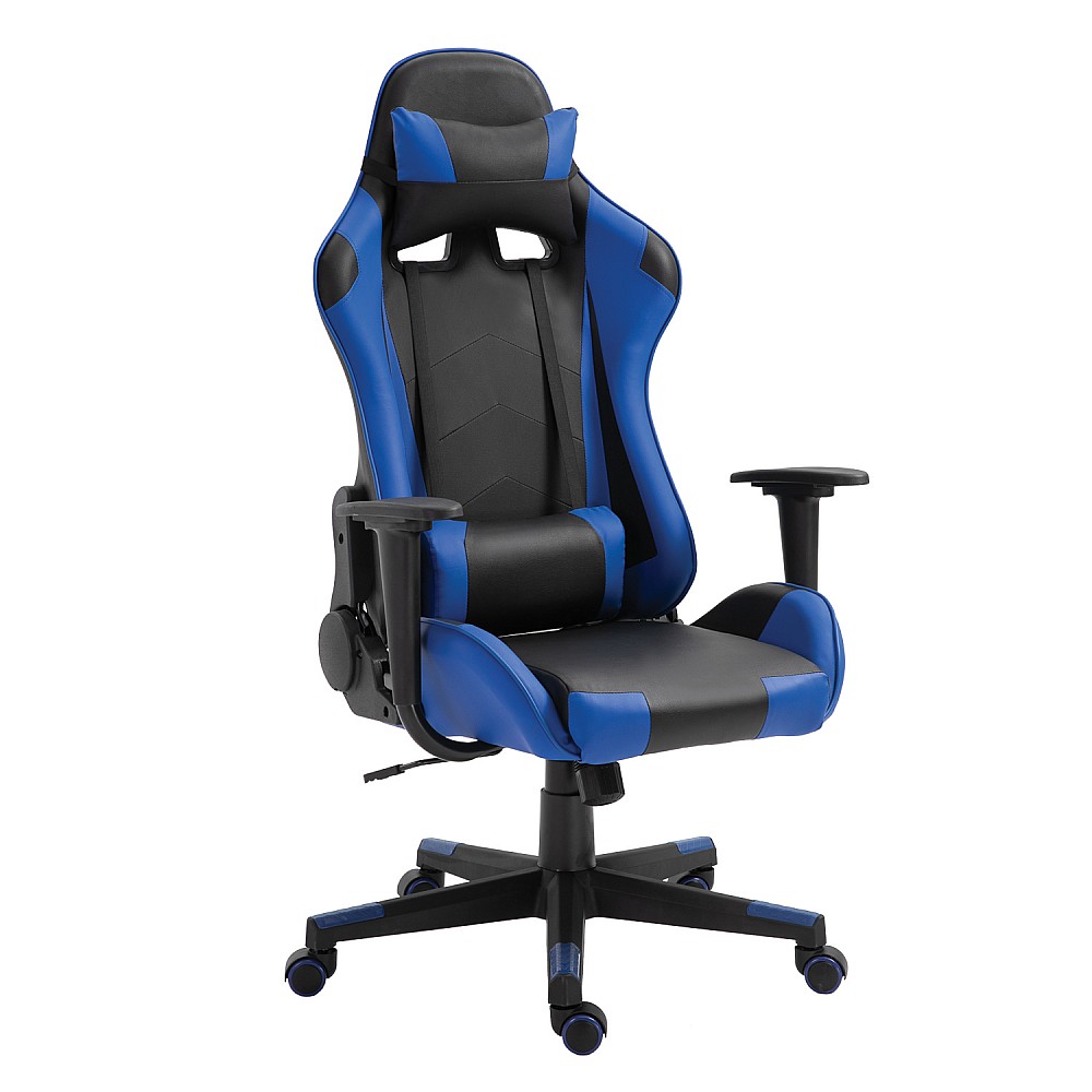 ArteLibre Καρέκλα Γραφείου Gaming NAVAN Μπλε/Μαύρο PVC 68x53x122-131cm - inde.gr