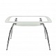 Τραπέζι HALTIA Λευκό/Διάφανο/Χρώμιο Γυαλί/Μέταλλο 120x75x75cm