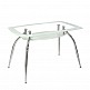 Τραπέζι HALTIA Λευκό/Διάφανο/Χρώμιο Γυαλί/Μέταλλο 120x75x75cm