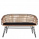 ArteLibre Καναπές Κήπου ArteLibre ARVENIUS Φυσικό/Μαύρο Rattan 124x57x77cm - 14510064 - inde.gr