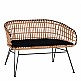 ArteLibre Καναπές Κήπου ArteLibre ARVENIUS Φυσικό/Μαύρο Rattan 124x57x77cm - 14510064 - inde.gr