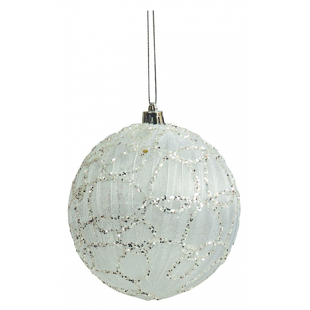 Lianos-Λευκή Πλαστική Χριστουγεννιάτικη Μπάλα 8cm