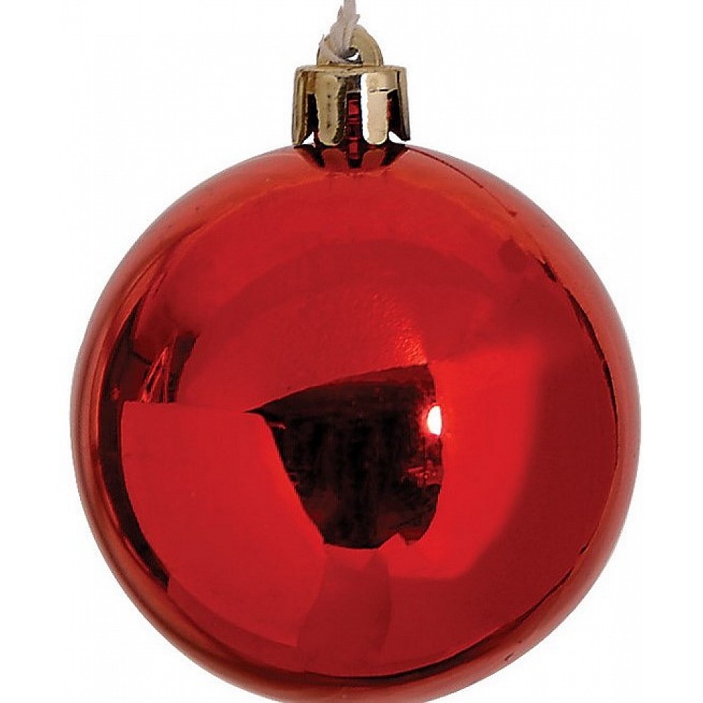 Lianos-Κόκκινη Πλαστική Γυαλιστερή Χριστουγεννιάτικη Μπάλα 6cm