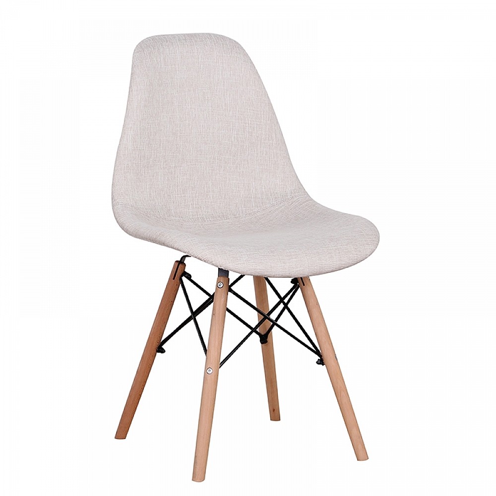 Καρέκλα Ξύλινη 4τμχ Lily Beige Ύφασμα 44x51x45-83εκ. Καρέκλα Ξύλινη 4τμχ Lily Beige Ύφασμα 44x51x45-83εκ.