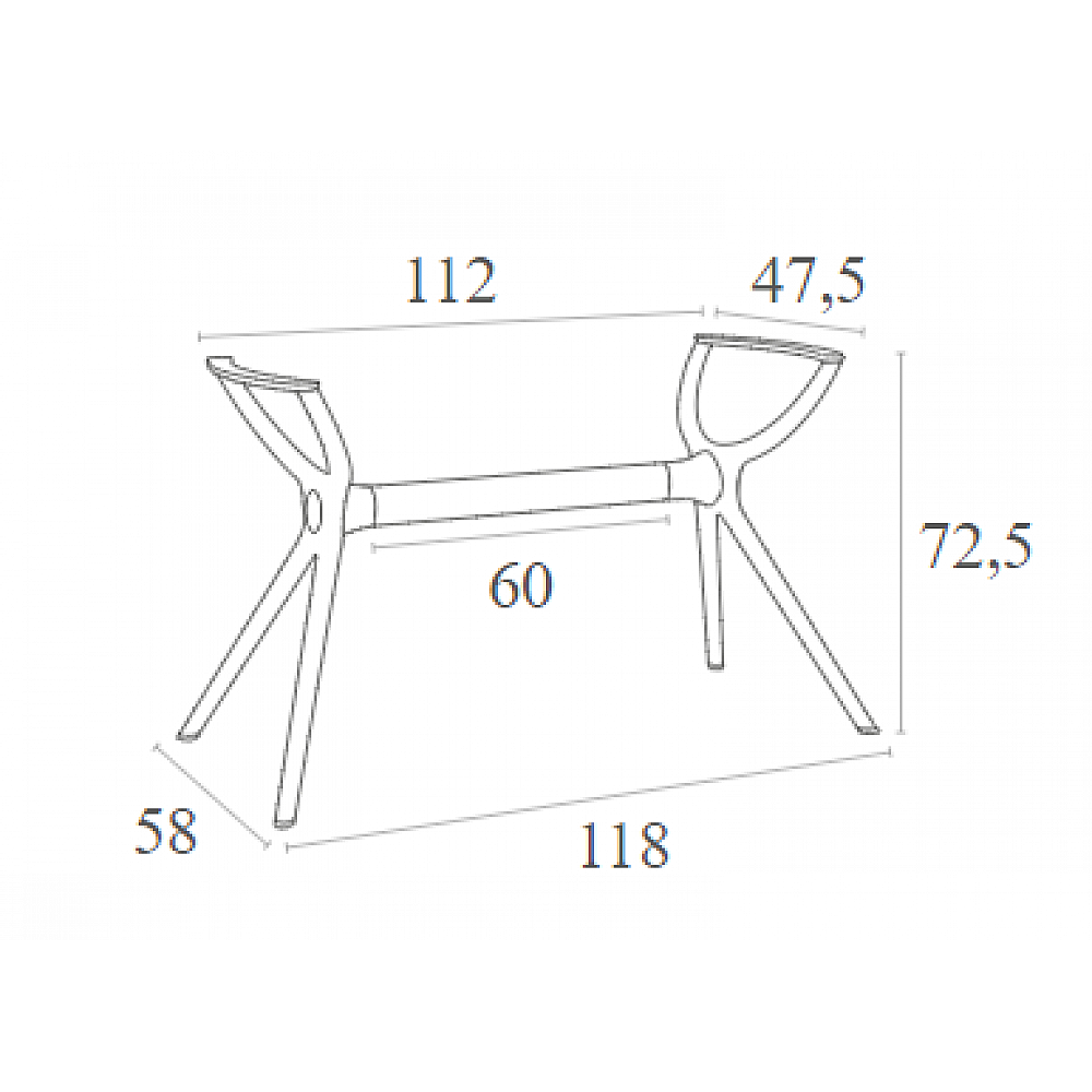 AIR ΒΑΣΗ BLACK MEDIUM 118X58X72,5εκ. ΠΟΛ/ΝΙΟΥ