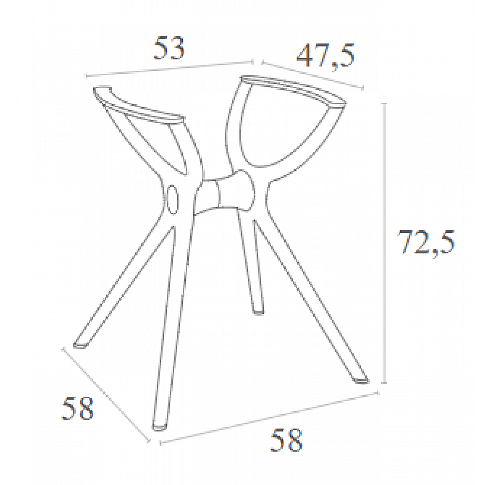 AIR ΒΑΣΗ BLACK SMALL 58X58X72,5εκ. ΠΟΛ/ΝΙΟΥ