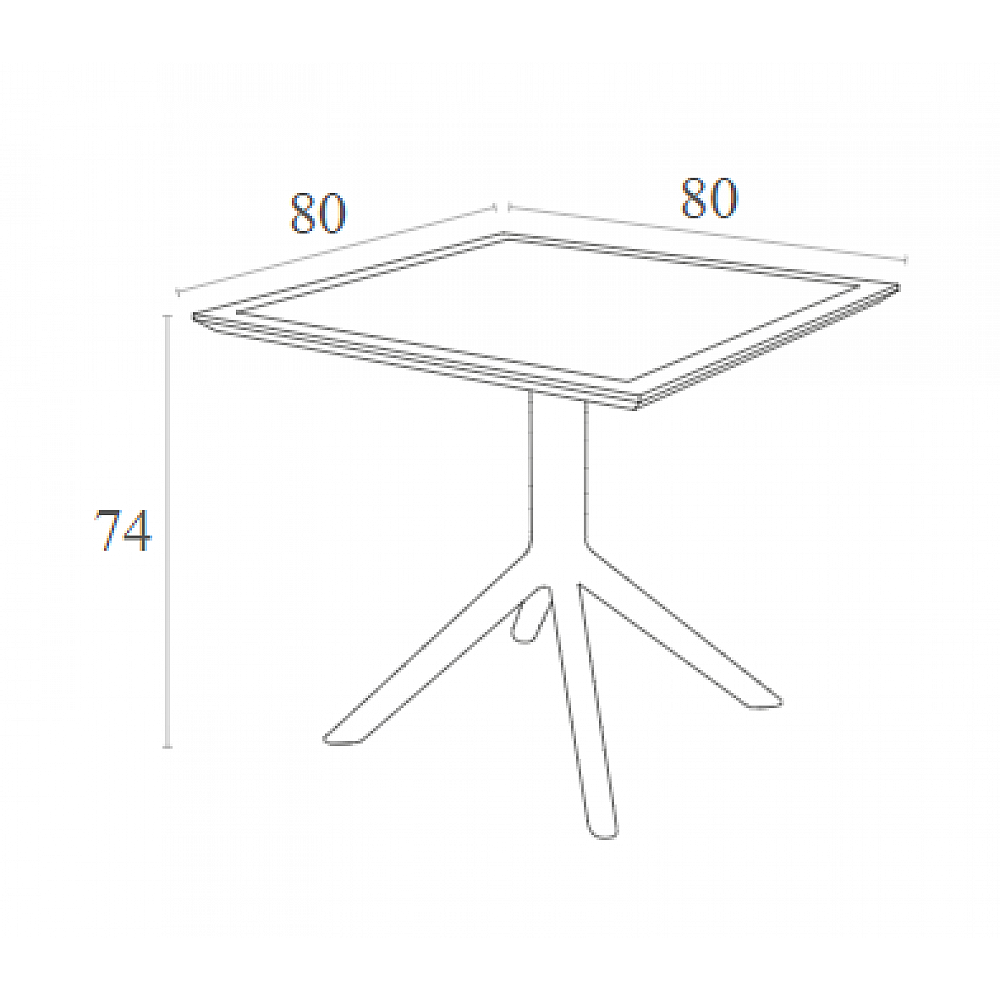 SKY TAUPE 80X80X74εκ. ΤΡΑΠΕΖΙ ΠΟΛ/ΝΙΟΥ