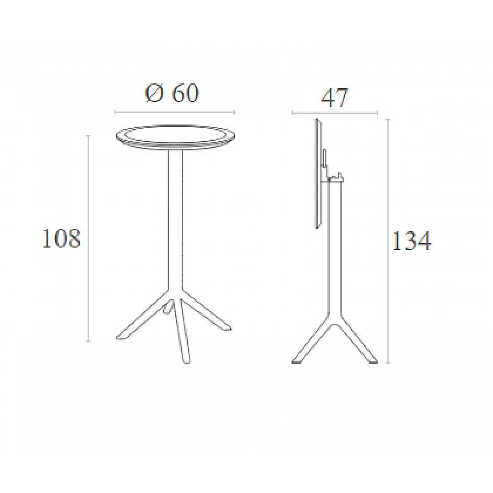 SKY DARK GREY BAR Φ60Χ108εκ.ΠΤΥΣ/ΝΟ ΤΡΑΠ. ΠΟΛ/ΝΙΟΥ