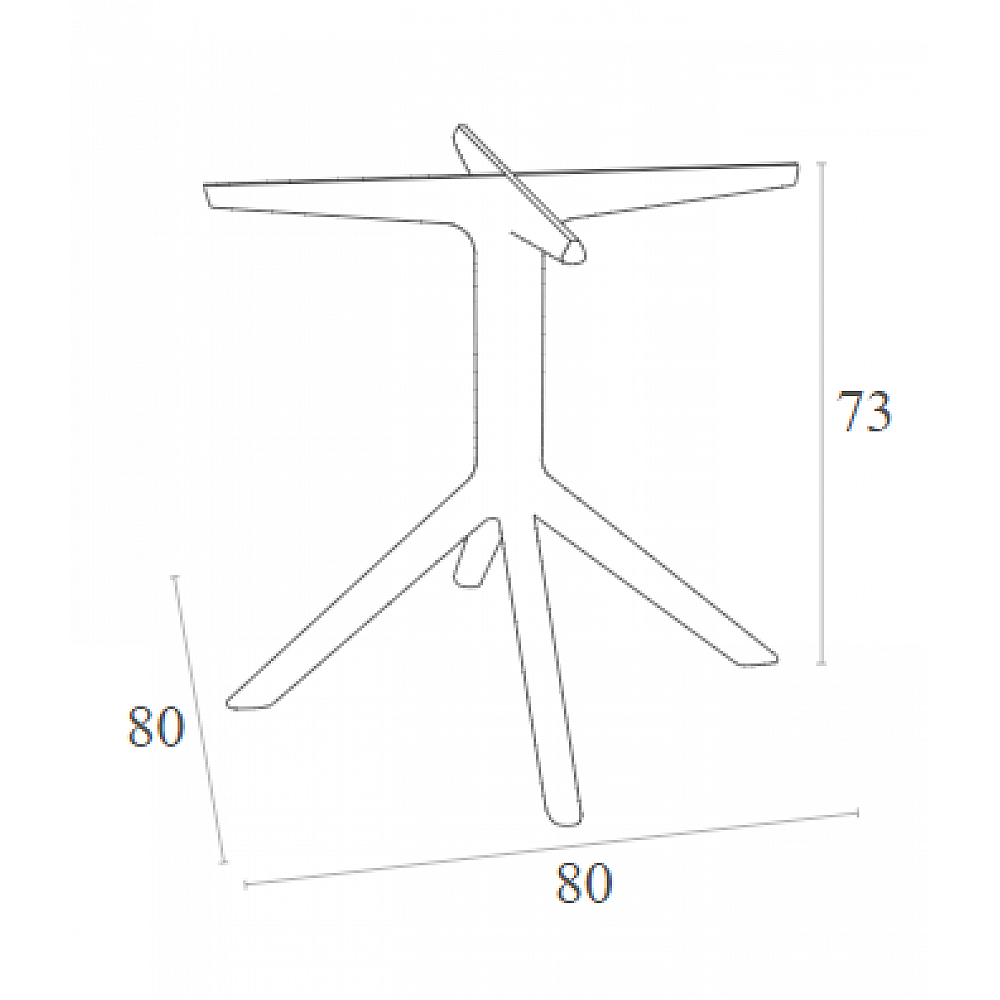 SKY DARK GREY ΒΑΣΗ 80X80X73εκ. ΠΟΛ/ΝΙΟΥ