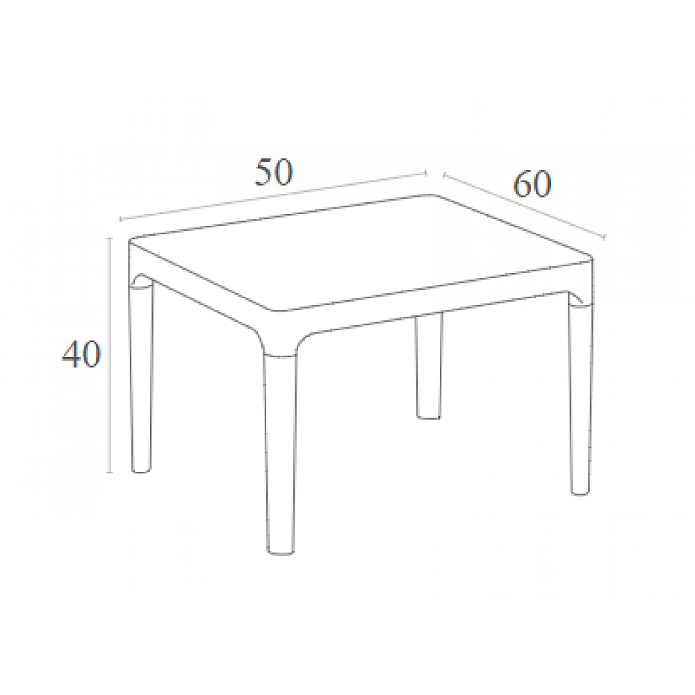 SKY DARK GREY 50Χ60Χ40εκ. ΤΡΑΠΕΖΙ ΠΟΛ/ΝΙΟΥ