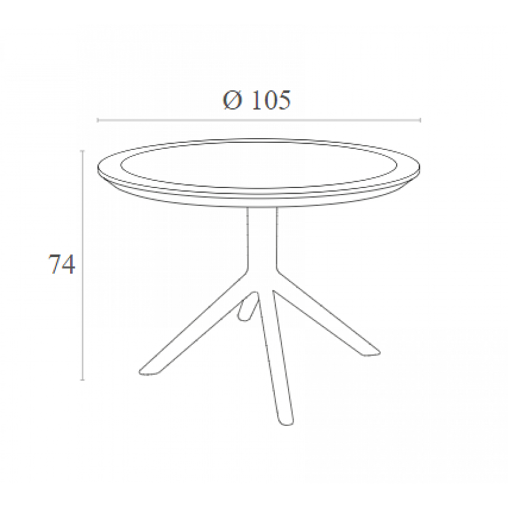 SKY BLACK Φ105X74εκ. ΤΡΑΠΕΖΙ ΠΟΛ/ΝΙΟΥ