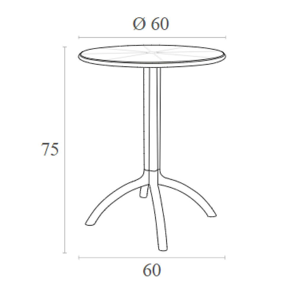 OCTOPUS Φ60Χ75εκ.WHITE ΤΡΑΠΕΖΙ ΠΟΛ/ΝΙΟΥ