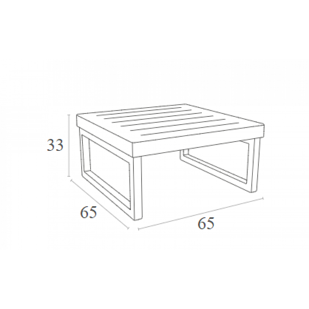 MYKONOS ΤΡΑΠΕΖΙ TAUPE 65X65X33εκ. ΠΟΛ/ΝΙΟΥ