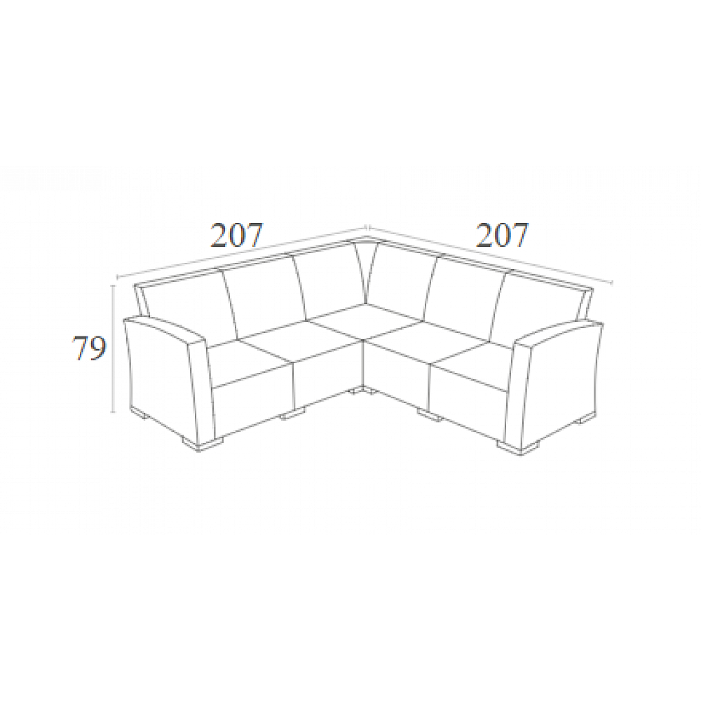 MONACO WHITE ΓΩΝΙΑ 207Χ207Χ79εκ. ΠΟΛ/ΝΙΟΥ