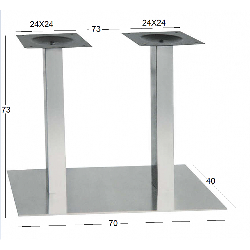 SONORA 70Χ40Χ73εκ.ΜΑΚΡ/ΝΗ ΒΑΣΗ INOX