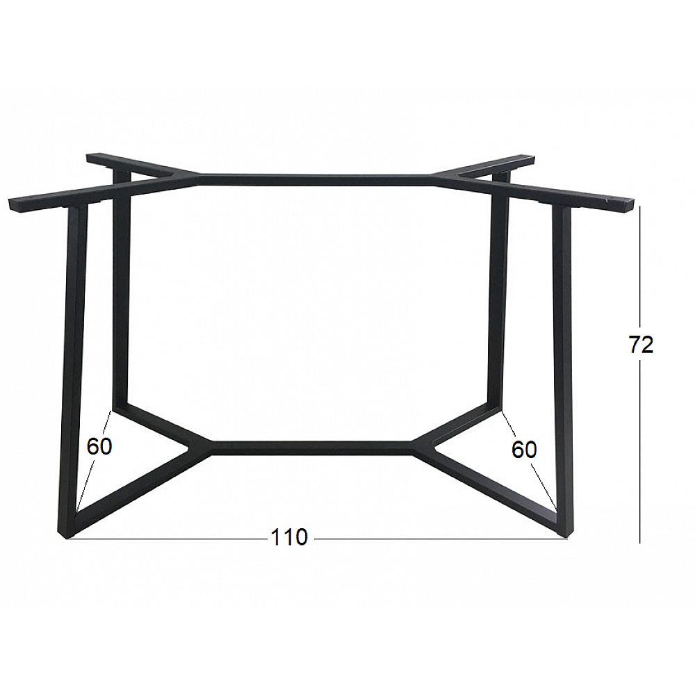 BISTRO 110X60X72εκ.ΜΑΚΡ/ΝΗ ΒΑΣΗ ΜΕΤΑΛΛΙΚΗ ΜΕ ΡΕΓ/ΡΟΥΣ