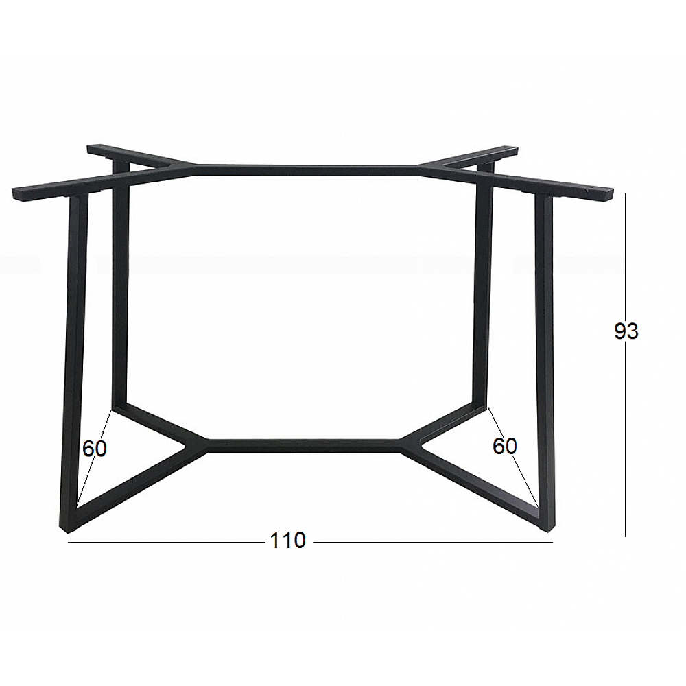 BISTRO ΜΕΣΑΙΟΥ ΥΨΟΥΣ 110X60X93εκ. ΒΑΣΗ ΜΕΤΑΛΛΙΚΗ ΜΕ ΡΕΓ/ΡΟΥΣ