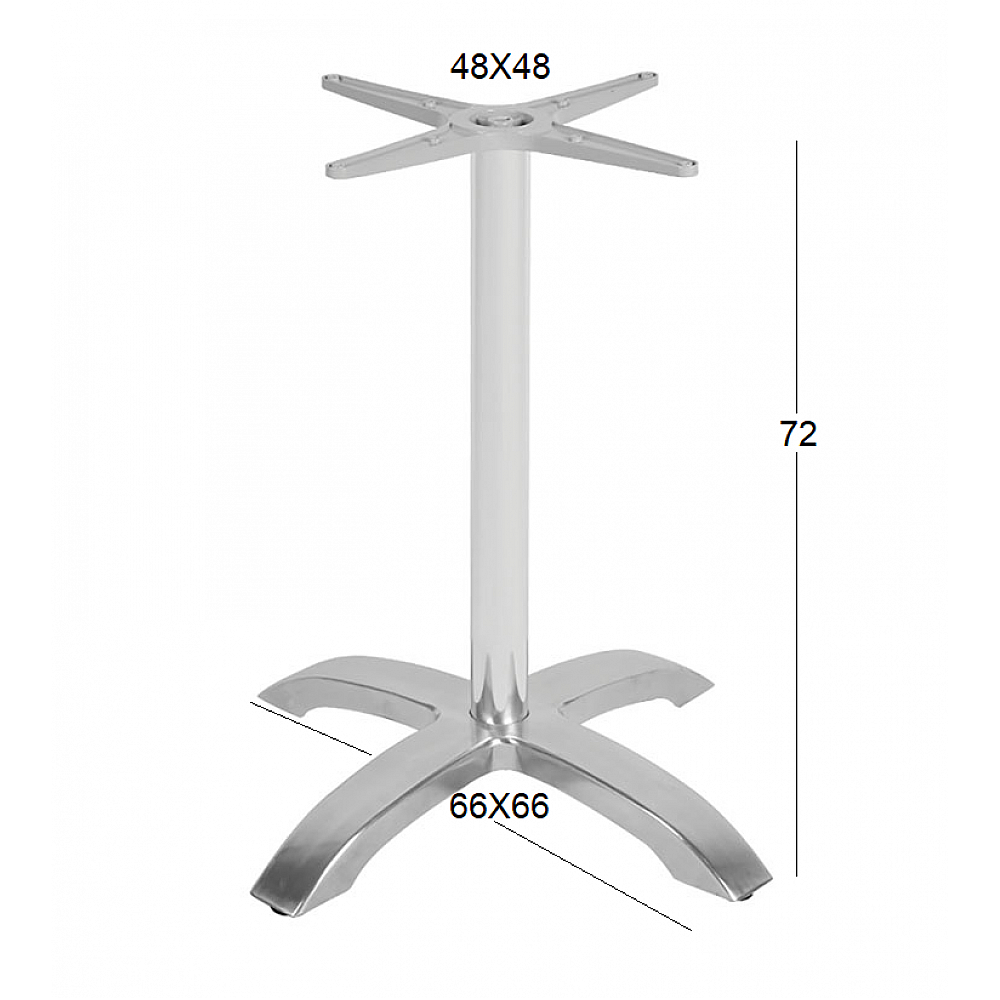 SAMIN 66X66Χ72εκ. 4ΝΥΧΗ ΒΑΣΗ ΑΛΟΥΜΙΝΙΟΥ ΜΕ ΡΕΓ/ΡΟΥΣ