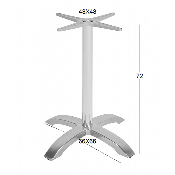 SAMIN 66X66Χ72εκ. 4ΝΥΧΗ ΒΑΣΗ ΑΛΟΥΜΙΝΙΟΥ ΜΕ ΡΕΓ/ΡΟΥΣ