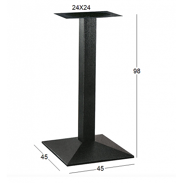 LIMA ΜΕΣΑΙΟΥ ΥΨΟΥΣ 45X45X98εκ. ΒΑΣΗ ΜΕΤΑΛΛΙΚΗ ΜΕ ΡΕΓ/ΡΟΥΣ
