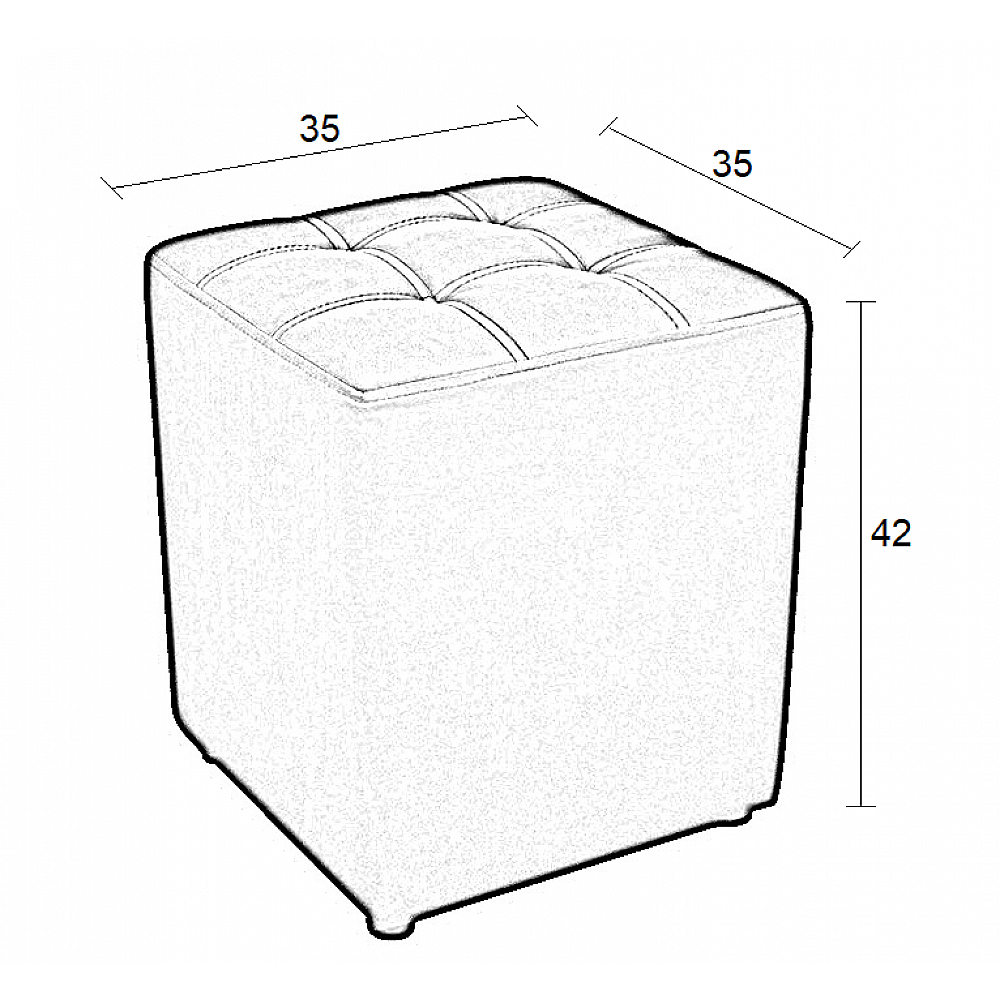 CUBE WHITE PU ΣΚΑΜΠΟ 35X35X42εκ.