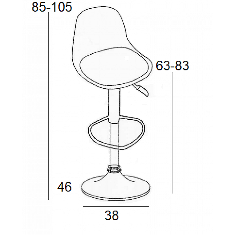 Σκαμπό Μπάρ 2τμχ Bar88 Μαύρο Γκρί Ύφασμα 38x46x105εκ.