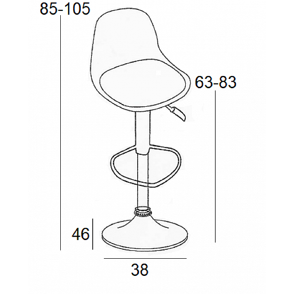 Σκαμπό Μπάρ 2τμχ Bar88 Μαύρο Γκρί Ύφασμα 38x46x105εκ.