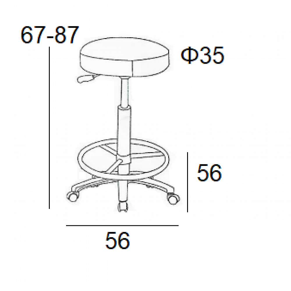 Σκαμπό Μπάρ 2τμχ ST100 Μαύρο Pu 56x56x87εκ.