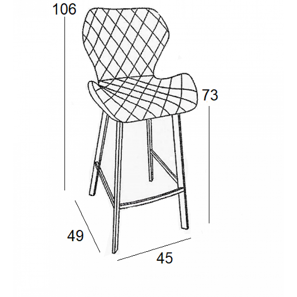 Σκαμπό Μπάρ 2τμχ Martin 73εκ. Μαύρο Ύφασμα 45x49x73-106εκ.