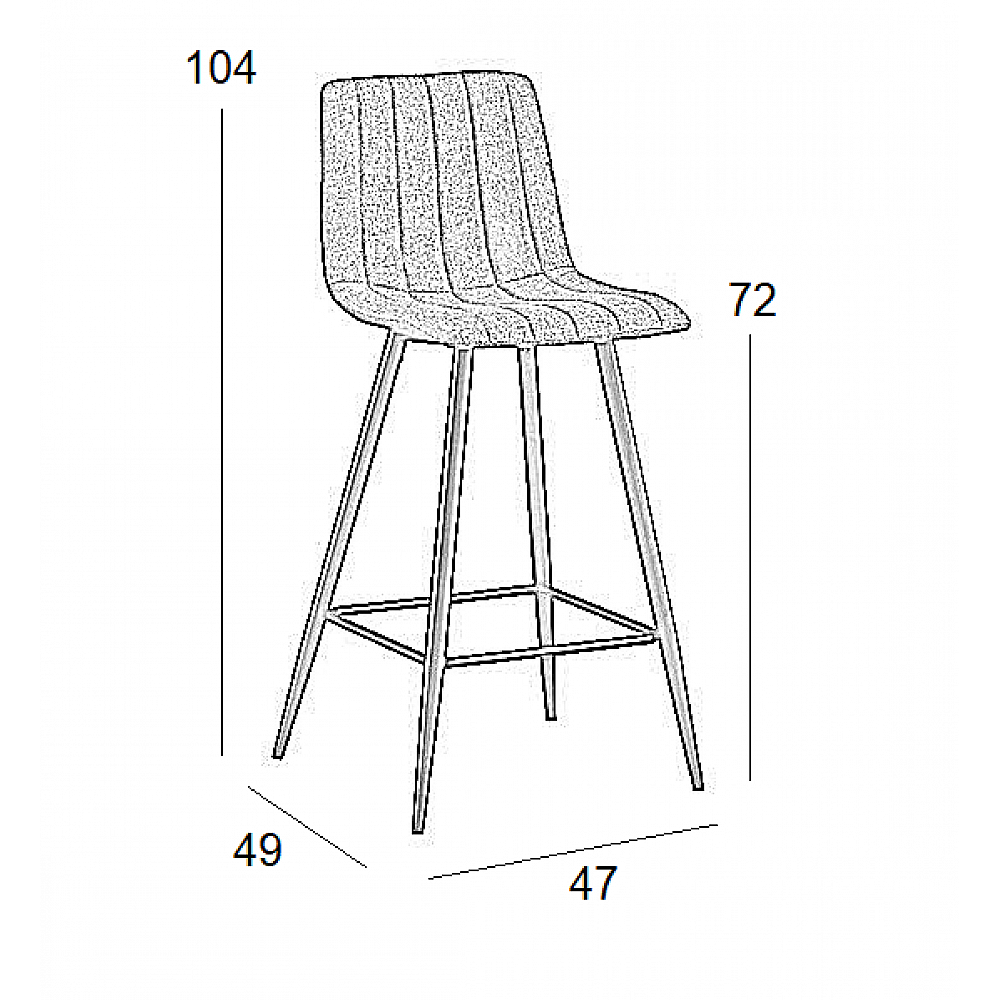 Σκαμπό Μπάρ 4τμχ Nero Γκρί Ύφασμα 47x49x72-104εκ.