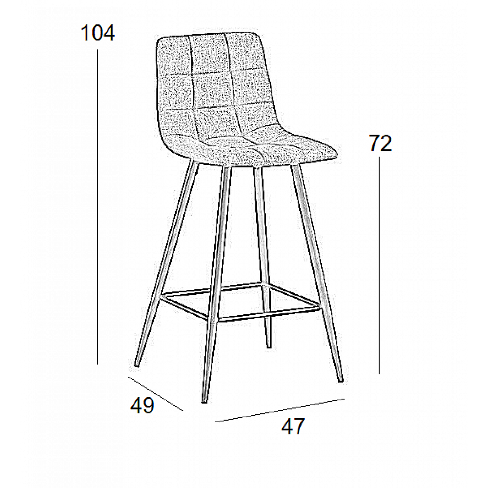 Σκαμπό Μπάρ 4τμχ Nora Γκρί Ύφασμα 47x49x72-104εκ.