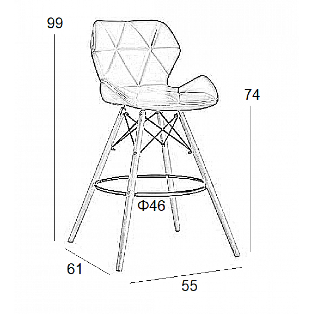 Σκαμπό Μπάρ Ξύλινο 2τμχ Margo Λευκό PU 54x57x96εκ.