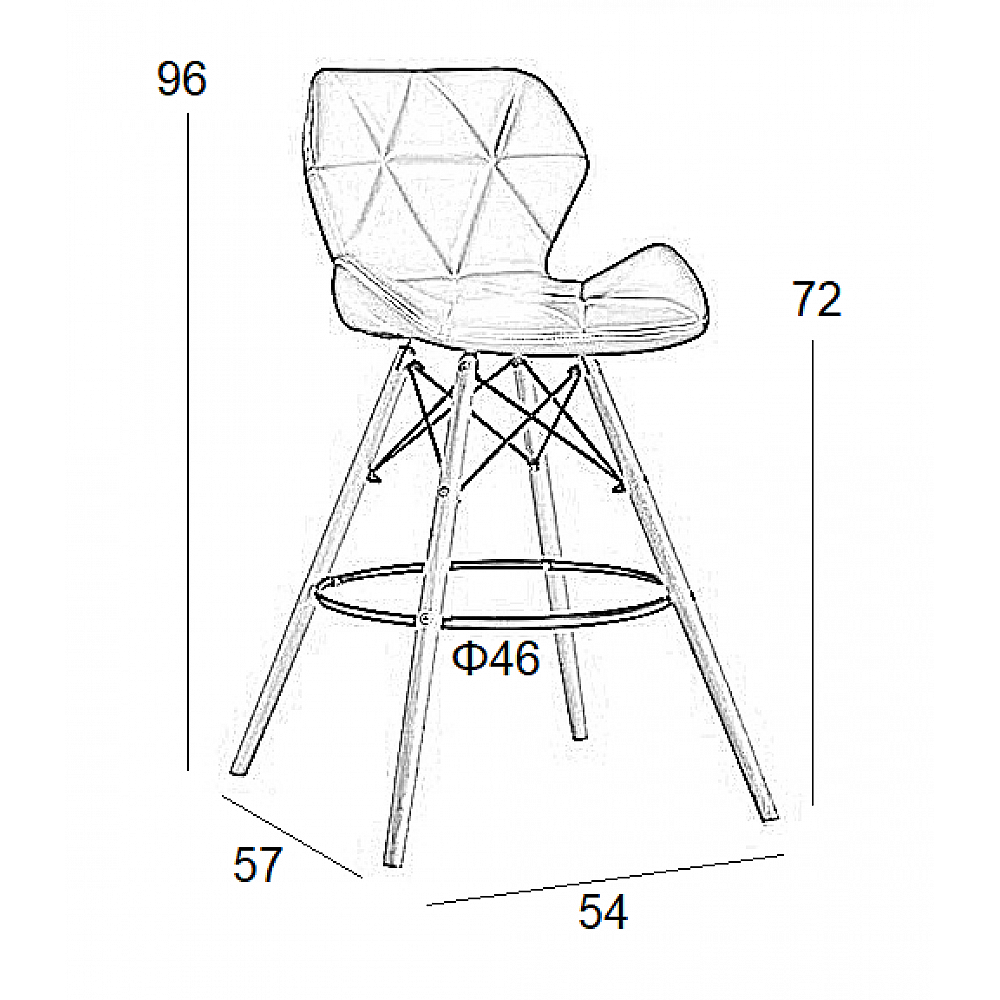 Σκαμπό Μπάρ Ξύλινο 2τμχ Margo Μαύρο PU 54x57x96εκ.