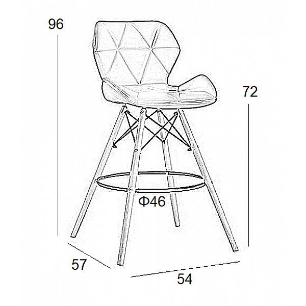 Σκαμπό Μπάρ Ξύλινο 2τμχ Margo Μαύρο PU 54x57x96εκ.