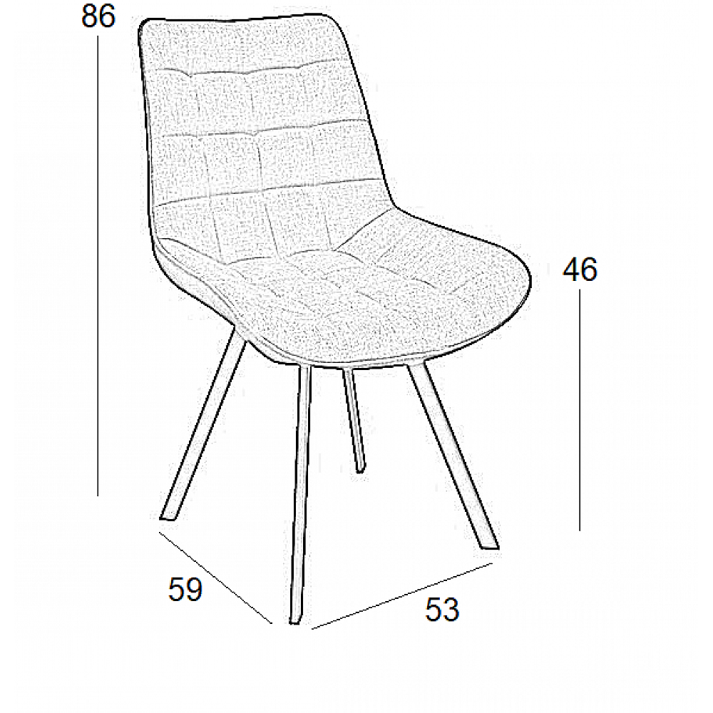Καρέκλα Τραπεζαρίας Μεταλλική 4τμχ Mira Beige Ύφασμα 53x59x46-86εκ.