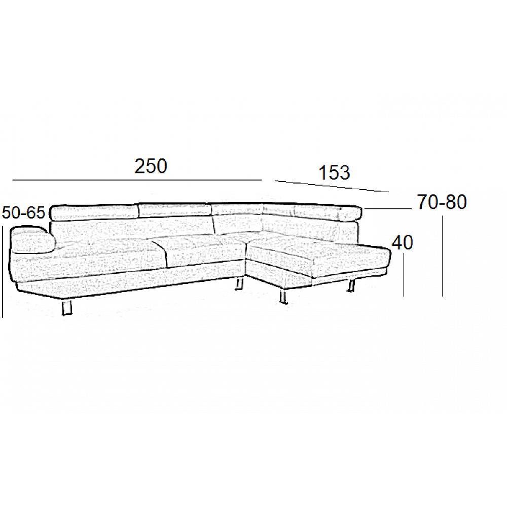 CORNER GREY ΥΦΑΣΜΑ ΑΡΙΣΤΕΡΗ ΓΩΝΙΑ 250X153εκ.