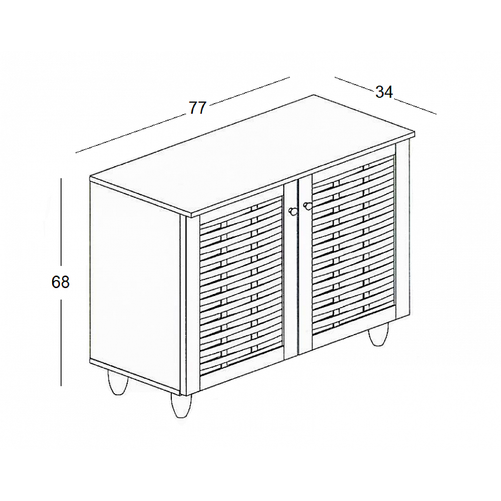 ΠΑΠΟΥΤΣΟΘΗΚΗ 77Χ34Χ68εκ. WENGE/2 ΠΟΡΤΕΣ/2 ΡΑΦΙΑ