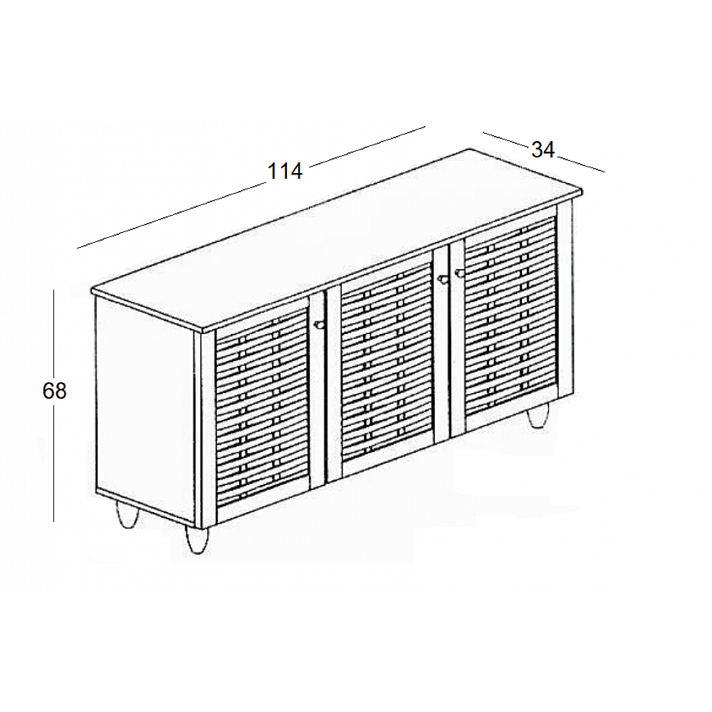ΠΑΠΟΥΤΣΟΘΗΚΗ 114Χ34Χ68εκ. WENGE/3 ΠΟΡΤΕΣ/2 ΡΑΦΙΑ