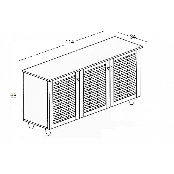 ΠΑΠΟΥΤΣΟΘΗΚΗ 114Χ34Χ68εκ. WENGE/3 ΠΟΡΤΕΣ/2 ΡΑΦΙΑ