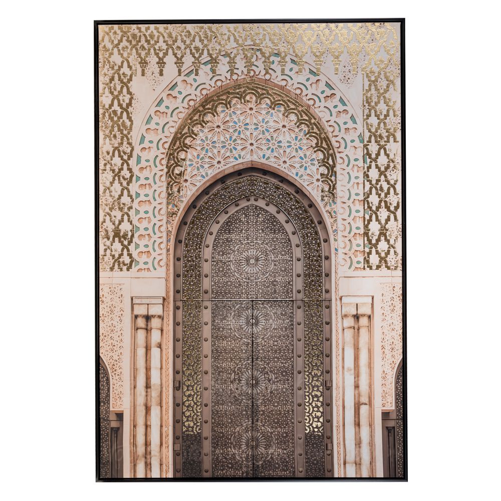 THE ORIENTAL DOOR ΕΛΑΙΟΓΡΑΦΙΑ 80x120ΕΚ ΜΕ ΜΑΥΡΗ ΚΟΡΝΙΖΑ ΣΕ ΤΥΠΩΜΕΝΟ ΚΑΜΒΑ