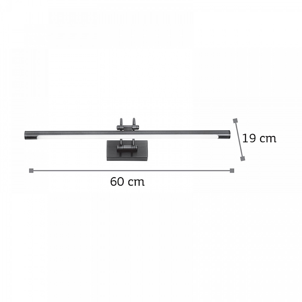 InLight Επιτοίχιο φωτιστικό LED 12W 3000K από μαύρο μέταλλο και ακρυλικό D:60cm (1044-Α-Μαύρο)