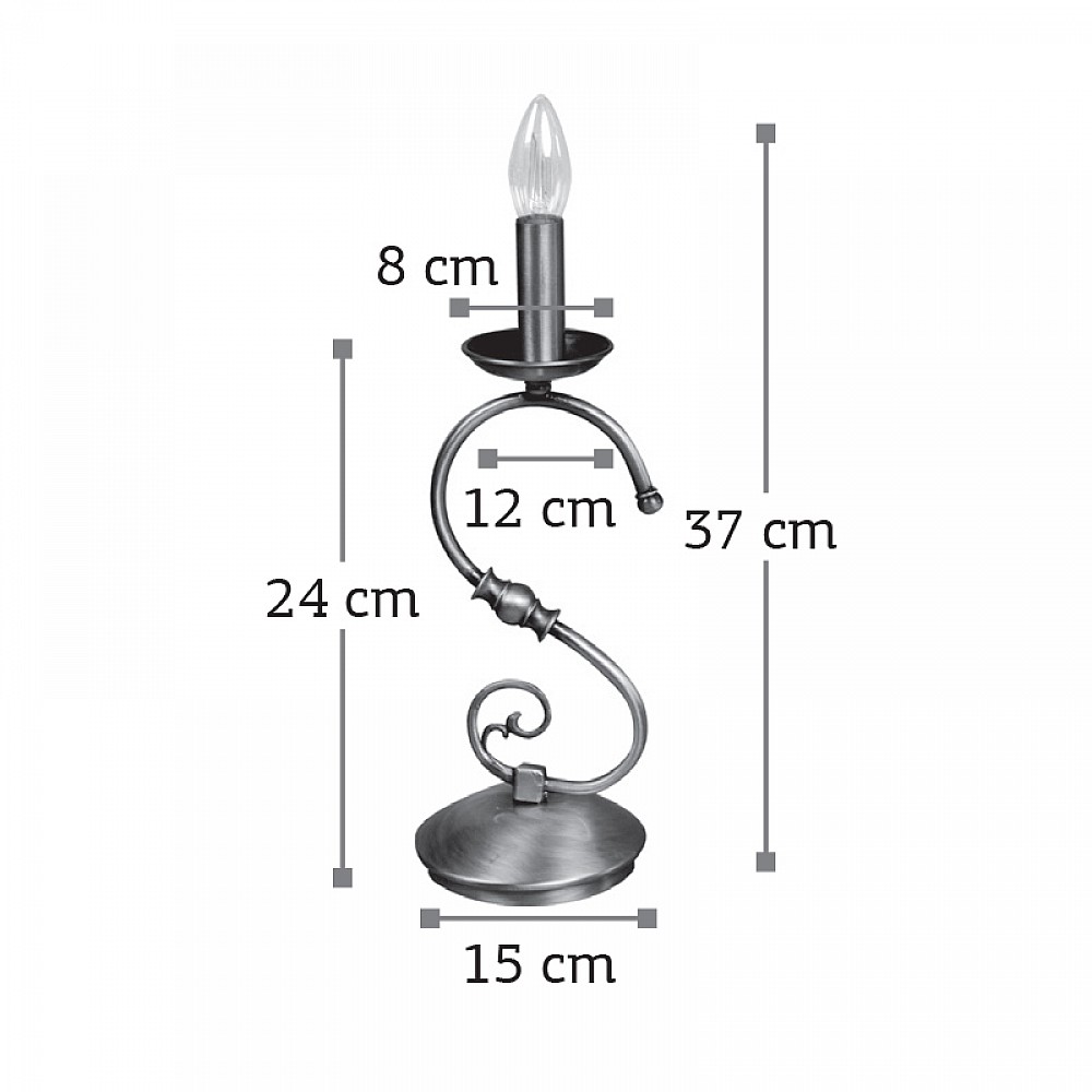 InLight Επιτραπέζιο φωτιστικό από οξυντέ μέταλλο 1XE14 D:37cm (3443)