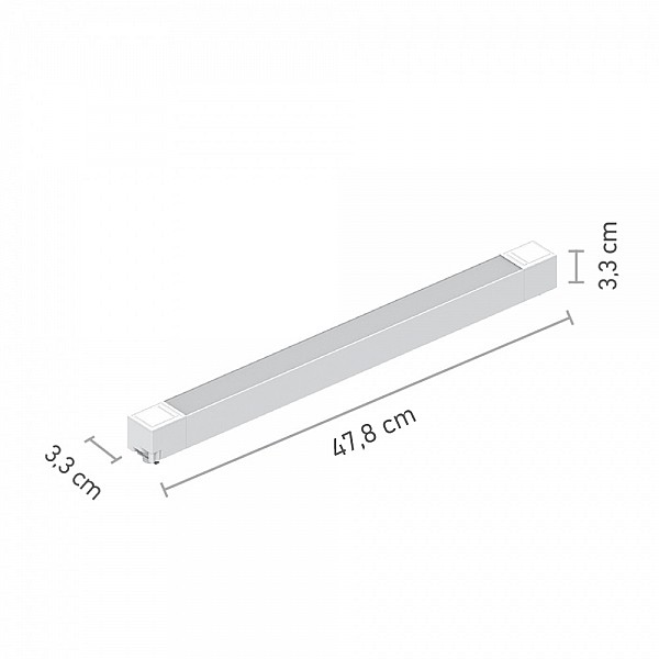 InLight Γραμμικό φωτιστικό LED 35W 4000K για μονοφασική ράγα σε λευκή απόχρωση D:60cmX3,3cm (T02702-WH)