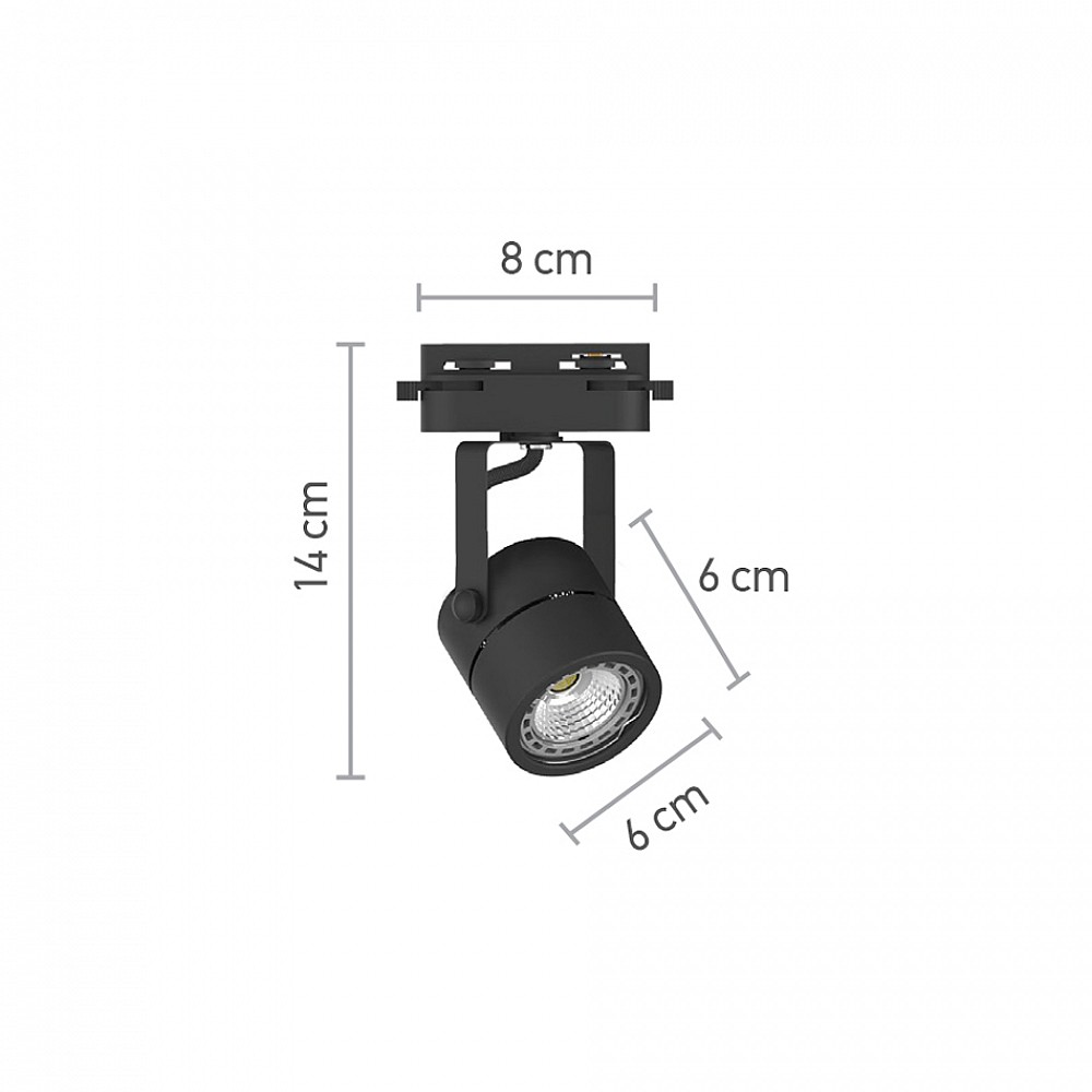 InLight Σποτ Ράγας Μαύρο 1XGU10 D:8cmX14cm (T00600-BL)