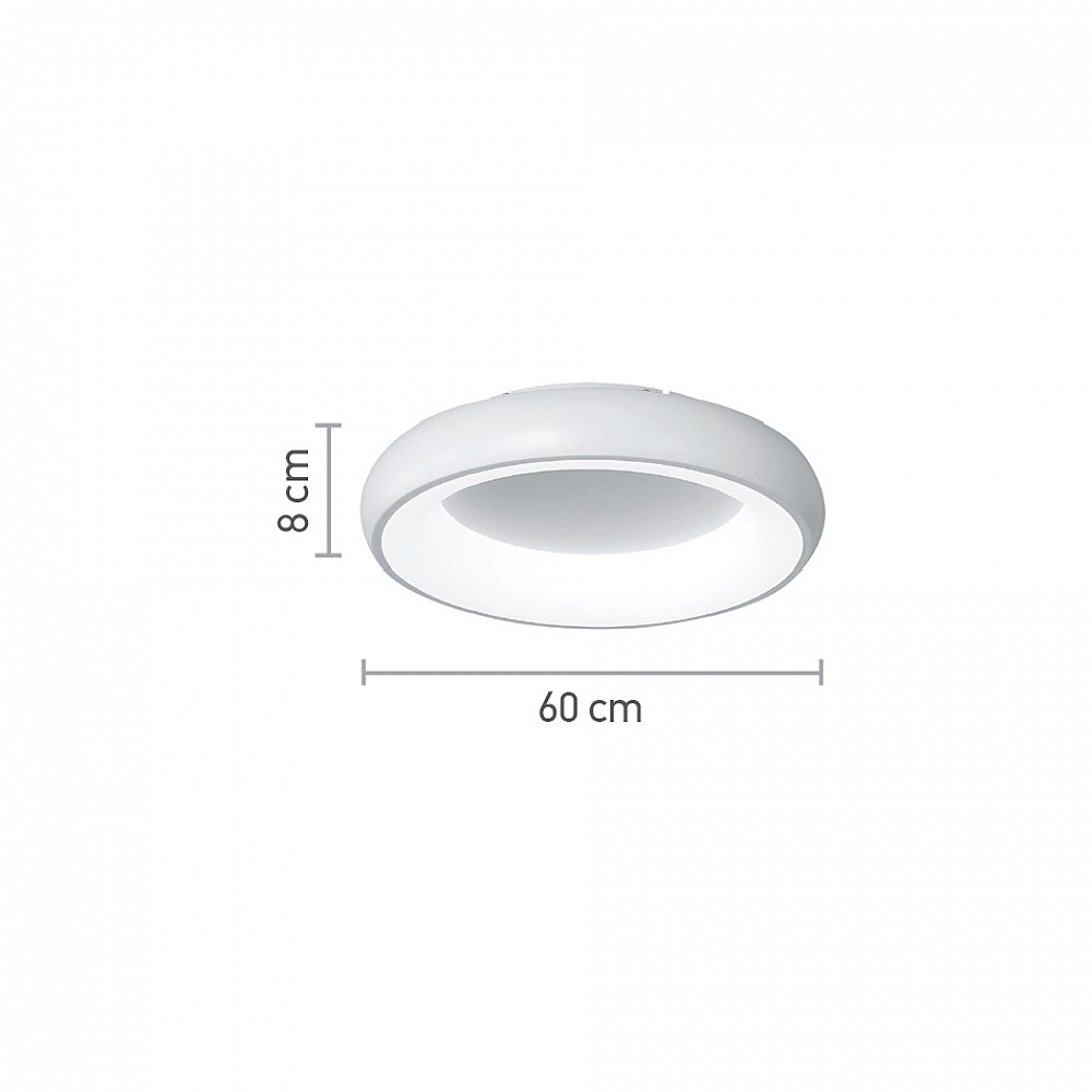 InLight Πλαφονιέρα οροφής LED 110W 3CCT από λευκό ακρυλικό D:60cm (42020-A-White)