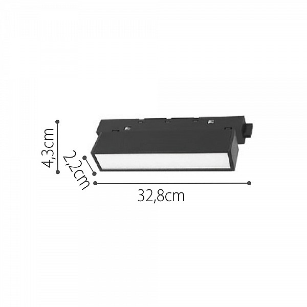 InLight Φωτιστικό LED 12W 4000K για μαγνητική ράγα σε μαύρη απόχρωση D:30cmX4,3cm (T01702-BL)