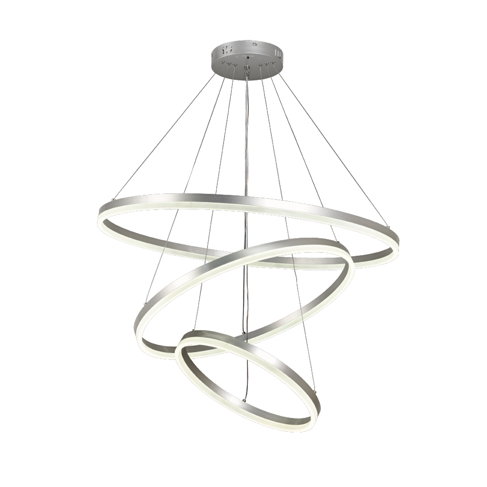 Inlight Κρεμαστό φωτιστικό LED 100W 3CCT (by switch on base) D:60cm (6095-A-Silver) Inlight Κρεμαστό φωτιστικό LED 100W 3CCT (by switch on base) D:60cm (6095-A-Silver)